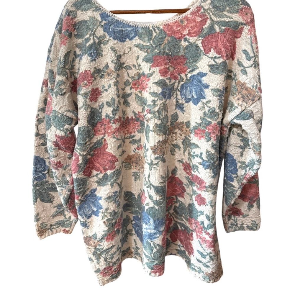 OSC Vintage Knit Floral Sweater